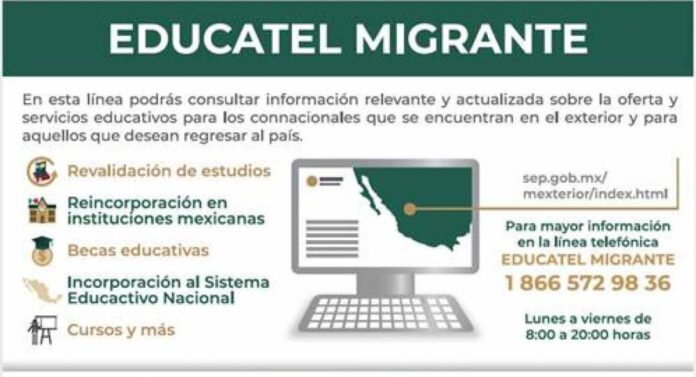 Línea telefónica para ofrecer servicios educativos a mexicanos en el exterior